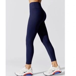 New CARBON38 Ribbed Regular Rise 7/8 Legging Blue Activewear Women’s Small